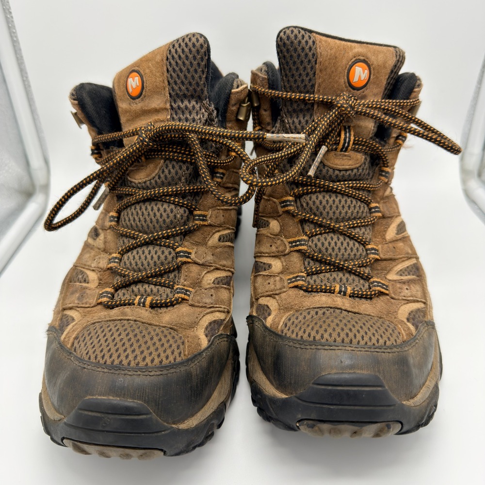 Merrell Moab 2 Mid Waterproof Hiking Boots Mens 9.5 Earth Brown J06051 Vibram - Picture 2 of 9